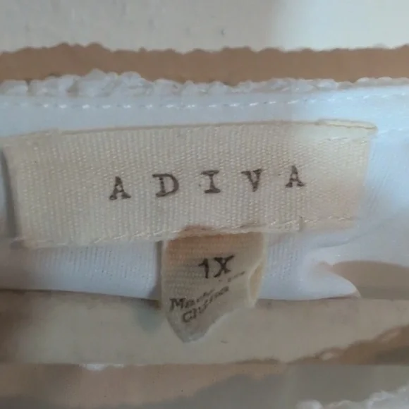 Adiva White Lace Blouse Size 1X - Picture 6 of 9